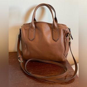 Fossil Classic Brown Leather Satchel / Crossbody